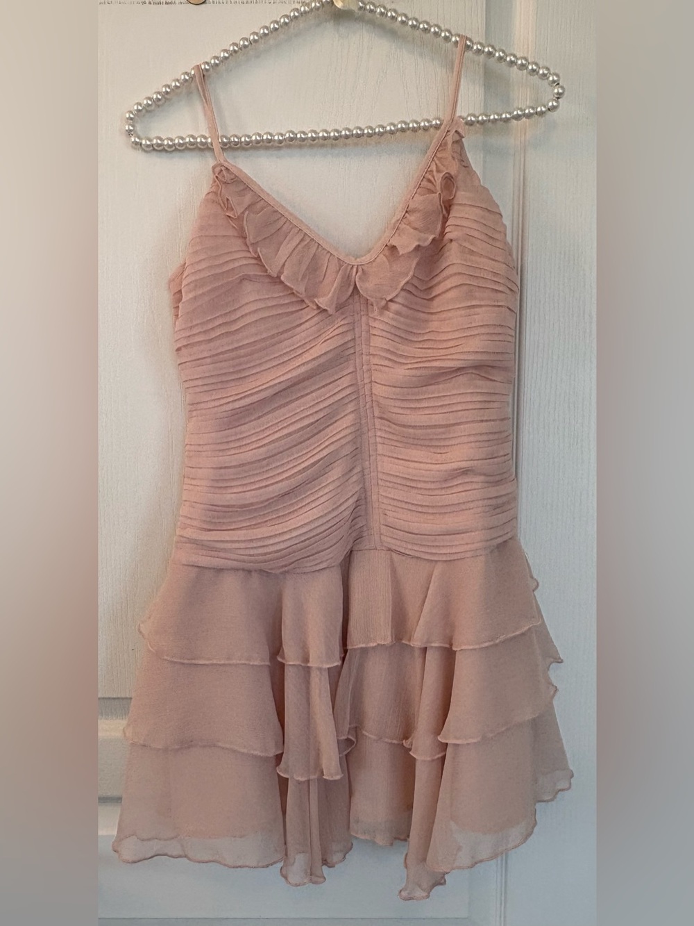 Divided Dusty Pink Ruffled Tiered Spaghetti-Strap Dress